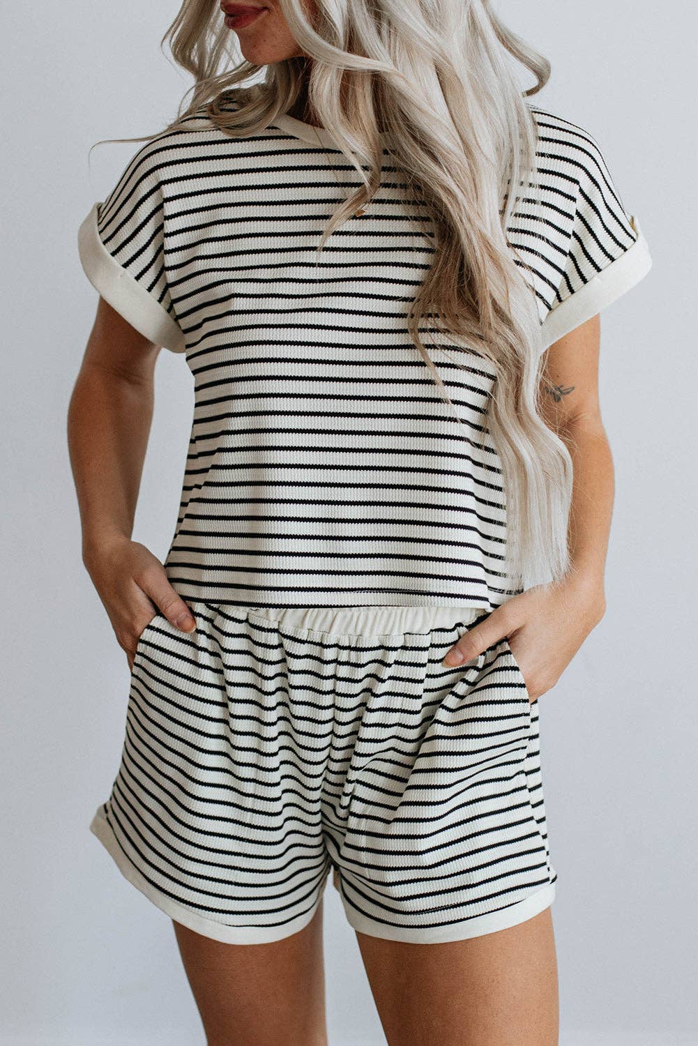 Striped Short Set