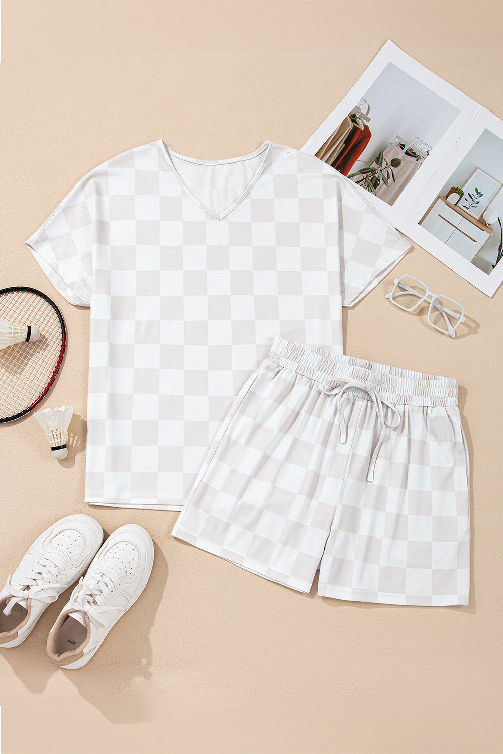 Checkered Short Lounge Set